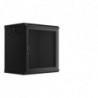 Szafa instalacyjna Rack wisząca 19" 12U 600x450 czarna drzwi perforowane Lanberg (flat pack)
