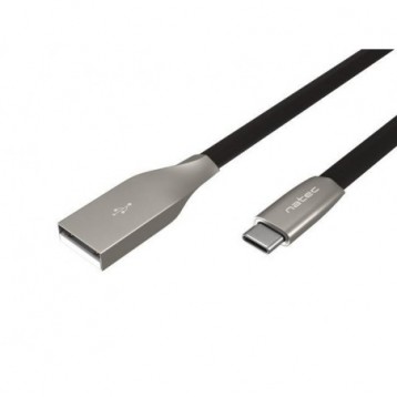 Kabel USB 2.0 Type-C(M) - AM 1m czarny metal Natec prati Kabel USB 2.0 Type-C(M) - AM 1m czarny metal Natec prati