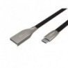 Kabel USB 2.0 Type-C(M) - AM 1m czarny metal Natec prati