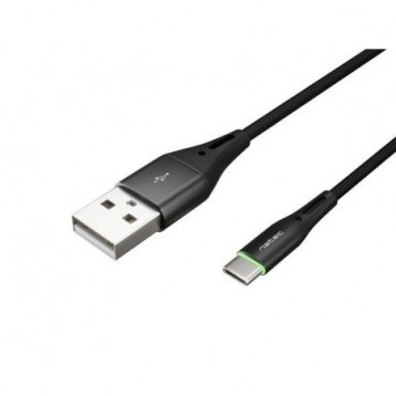 Kabel USB 2.0 Type-C(M) - AM 1m oplot czarny led Natec Prati Kabel USB 2.0 Type-C(M) - AM 1m oplot czarny led Natec Prati