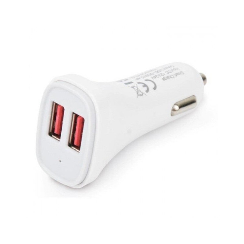 Ładowarka samochodowa Techly 2x USB 5V 2,4A+2,4A, biała